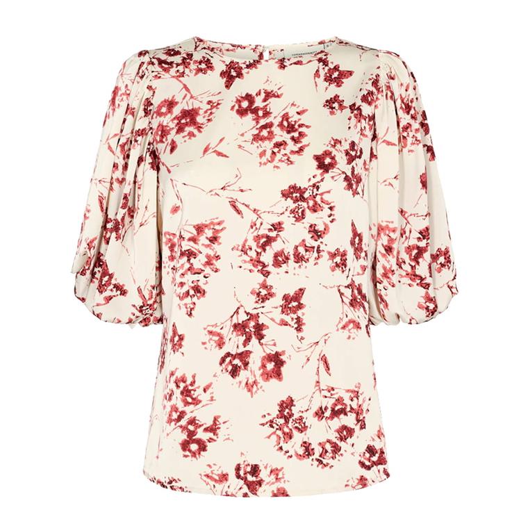 Copenhagen Muse CMMAE-GRAPHIC Bluse, Burned Red Flower Print